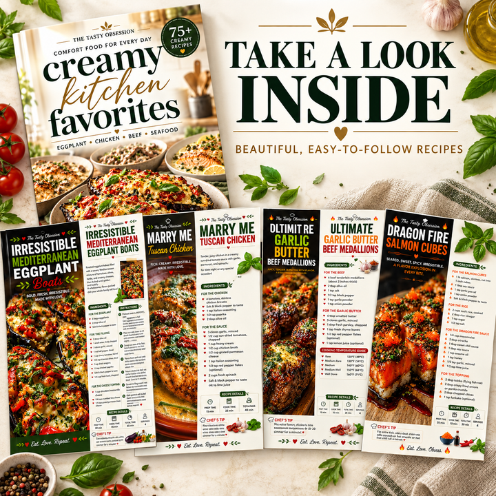 Preview of recipe pages inside Creamy Kitchen Favorites
